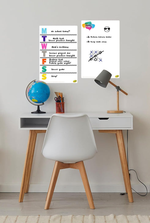 Dry Erase Weekly Calendar + Memo Board - Whiteboard for Home, School Classrooms, or Office Use, Large Size, White...
