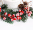 Puluole 10 Pcs Red Berries Pine Cones for Crafts - Evergreen Artificial Pine Branches Holly Stem,Christmas Tree Picks and Sprays,Artificial Flower...