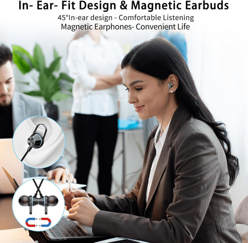 3.5mm Wired Earbuds with Microphone in-Ear Headphones Magnetic Earphones Noise Canceling Audio Corded Headset for Samsung A15 A25 A14 A13 A03s S10...
