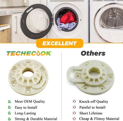 2023 Upgraded W10396887 W10528947 Basket Driven hub kit by Techecook - Replacement for Whirlpool Kenmore Maytag Washer - Replaces W10396887 AP5665171 W10528947VP PS6012095