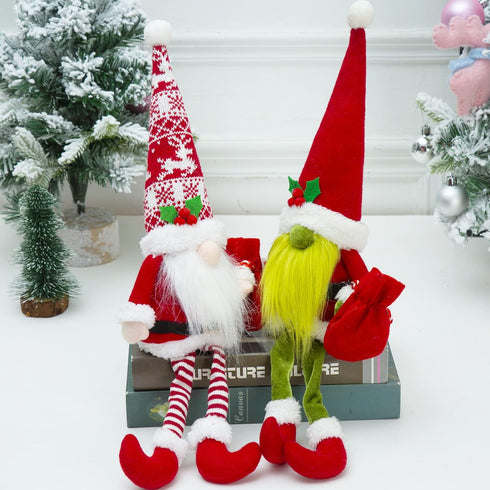 2PCS Christmas Gnomes Decorations for Home Holiday Party Gifts Elf Santa Gnome Ornaments Tiered Tray Decor...