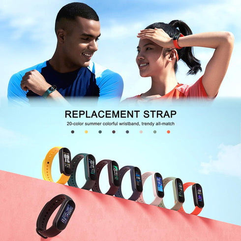 BANGTING 20 Pieces Strap Replacement Compatible with Xiaomi Mi Band 7/6 / 5 and Amazfit Band 5, Bands for Xiaomi Mi Band 7 Bracelet Wristbands Acc...