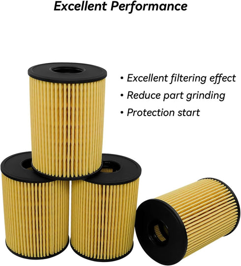 Engine Oil Filter with Seals Pack Replace 26350-2S000 21513-23001 Fits for Hyundai Sonata Kia Sorento 2.5L Engine 2021-2022, 4pcs...