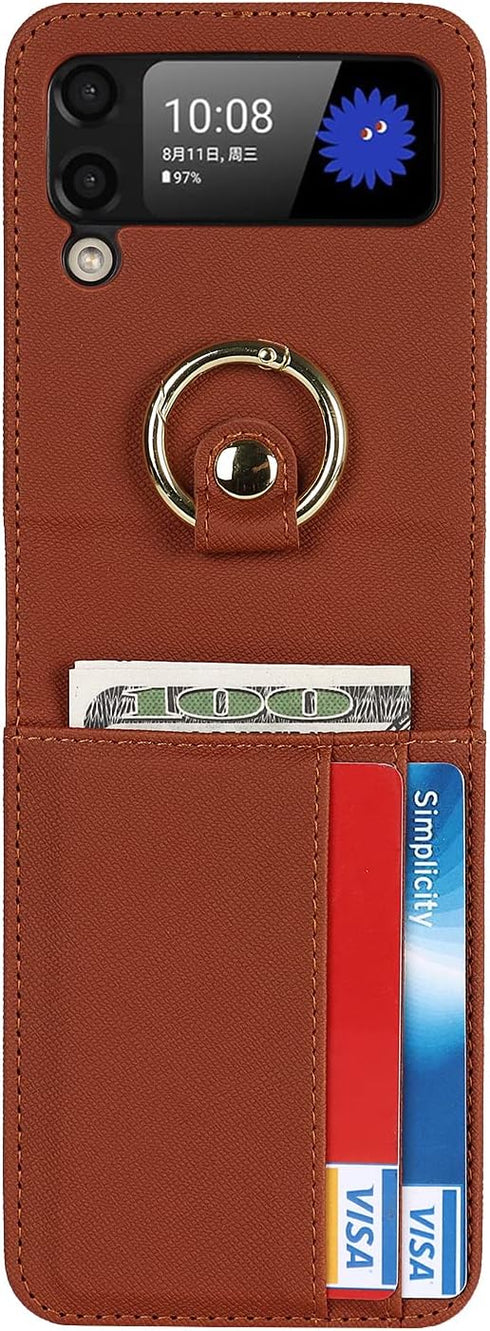 LBYZCASE Case for Galaxy Z Flip 3 5G,Samsung Z Flip 3(2021) Leather Wallet Case,Adjustable Crossbody Lanyard Durable Card Slots Ultra Slim Luxury ...