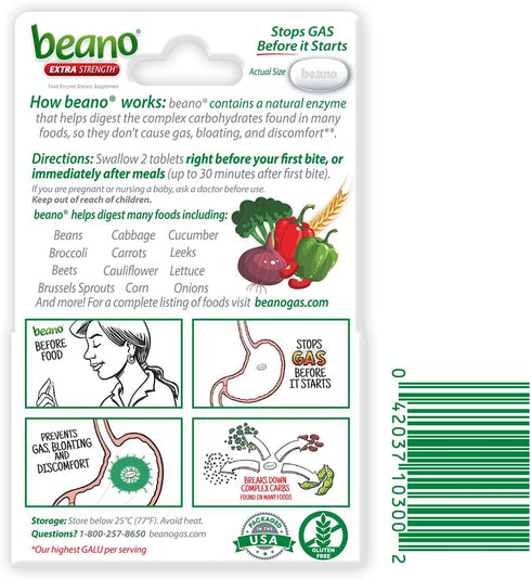 Beano Ultra 800, Gas Prevention and Digestive Enzyme Supplement, 100 Count...