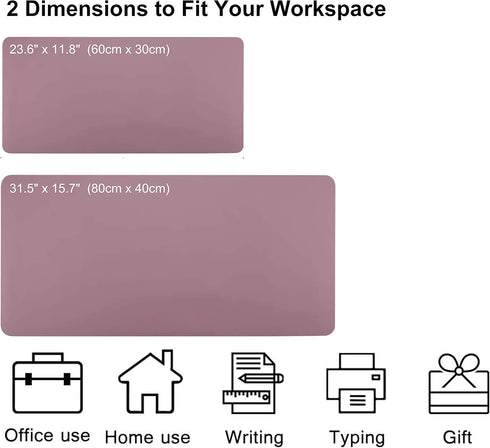 Dual Sided PU Leather Desk Pad, Mouse Pad, Office Desk Mat, Non-Slip Laptop Desk Pad, Waterproof Desk Writing Pad for Office and Home (23.6" x 11....