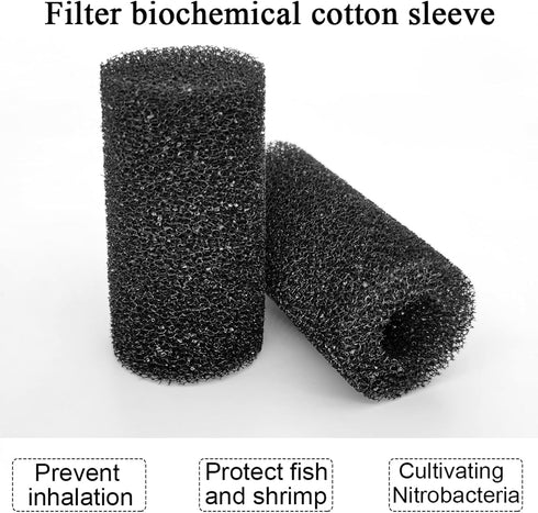 6X Pre-Filter Sponge for Aquarium Shrimp Fry Fish Tank Filter Pump Prefilter Sponge Replacement Foam Cover 3.2 X 1.6 Inch with 0.8" Hole Diameter...