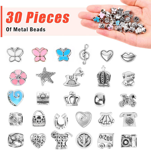 Bracelet Making Kit, 85PCs Charm Bracelets Kit with Beads, Jewelry Charms, Bracelets for DIY Craft, Jewelry Gift...