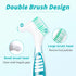 6 Pcs Denture Brush Set for False Teeth, Denture Toothbrushes with Double Sided Design, Denture Cleaning Brush with Multi-Layered Soft Bristles an...