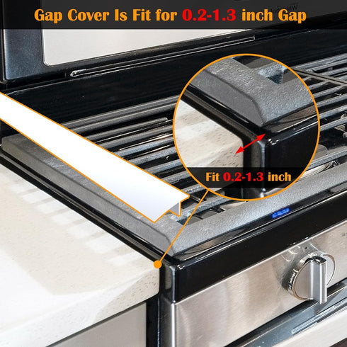 Silicone Stove Counter Gap Cover Kitchen Counter Gap Filler Transparent 25" Long Gap Filler Sealing Spills between Kitchen Appliances Washing Mach...