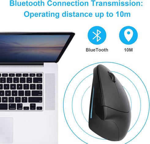 Ergonomic Mouse Vertical -Rechargeable 2.4GHz Optical (Bluetooth+USB+USB C) modes Wireless Mice- 800/1200/1600DPI 6 Buttons for Laptop Computer PC...