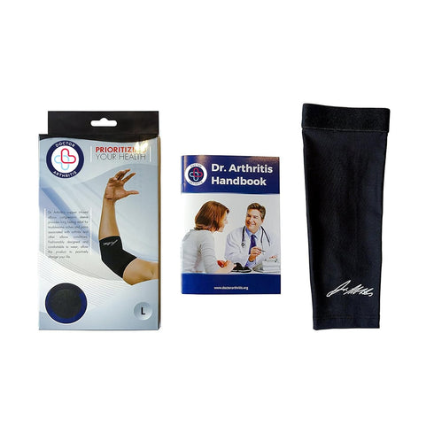 Dr. Arthritis Doctor Developed Copper Elbow Brace & Elbow Support Sleeve and Handbook, Relief for Tennis Elbow, Golfers Elbow (Large)...