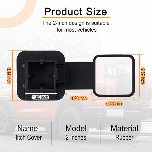 SINGARO Fits for 2-inch Hitch Cover, Trailer Hitch Cover Tube Plug Insert, Car Exterior Accessories, Receiver Tube Hitch Plug...
