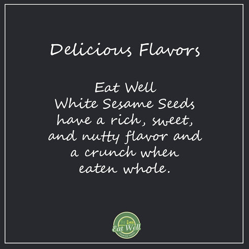 Eat Well Sesame Seeds, 6 oz Hulled White Sesame Seeds, Fresh Raw Whole Hulled Sesame Seeds, 100% Natural Herbs Spices Pure Gourmet Cooking Ingredi...