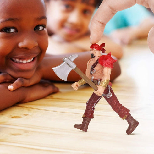 HAPTIME 6 Pcs Pirates Action Figure Playset with 6 Weapons / Sea Rover Pirate Men Toy (Each 3.75 inch Tall ), Great for Boys Kids Children as Birt...