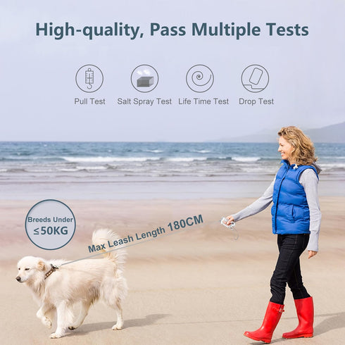 5-in-1 Hands Free Dog Leash with LED Light & Dispenser & Poop Bags, 6 ft Heavy Duty Dog Leash with Anti-Slip Handle for Night Walking, Jogging You...
