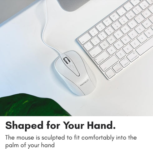 Macally USB Wired Mouse with 3 Button, Scroll Wheel, & 5 Foot Long Cord, USB Mouse for Laptop and Desktop, Computer Mouse Wired Compatible with Ap...