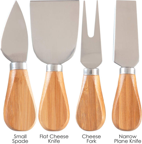 Totally Bamboo 4-Piece Cheese Tool Set, Charcuterie Board Accessories...