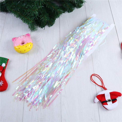 CCINEE 2pcs Metallic Foil Fringe Curtain Transparent Pink Backdrop Decorative Door Window Curtain for Birthday Party Baby Shower Wedding Decoratio...