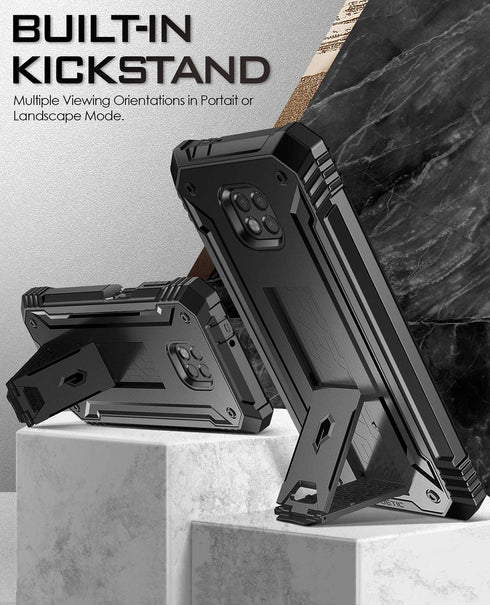 Poetic Revolution Series Case for Moto G Power (2021), Full-Body Rugged Dual-Layer Shockproof Protective Cover with Kickstand and Built-in-Screen ...