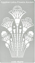 Aleks Melnyk No.459 Metal Stencil, Swirls, Egyptian Lotus Flowers Ancient, Ornament, Patterns, Small Stencil, 1 PC, Template for Wood Burning, Eng...
