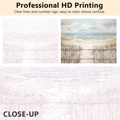 Paint by Number Summer Serenity for Adults DIY Paint by Numbers Tranquil Beachscape Paint by Number for Adults Canvas Oil Hand Painting by Number ...
