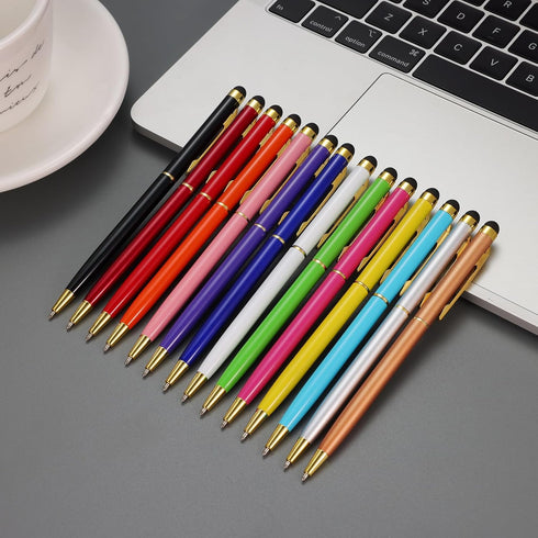 15 Pack Stylus Pens for Touch Screens Stylus Pen Compatible with Phone Tablets Kindle and Black Ink Ballpoint Pens-2 in 1 stylists pens for touch ...