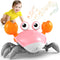Crawling Crab Toy, Infant Tummy Time Baby Toys, Fun Interactive Dancing Walking Moving Toy Babies Sensory Induction Crabs with Music, Baby Toys Bo...