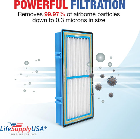 LifeSupplyUSA True HEPA Filter Replacement Compatible with Holmes HAPF30AT Aer1 Total HAP242-NUC Air Purifier...