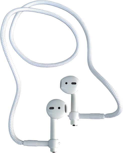Cord - Soft 22 Inches Leash or Necklace That Holds Around Your Neck, Compatible with Many Wireless Buds, White......