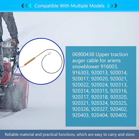 Snowblower Auger Cable 06900438 Auger Cable Replaces Upper Traction Auger Cable Snowblower Auger Drive for Ariens Snowblower 06900438 24916003 1 P...