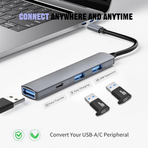 USB C Female to USB 3.0 Male 2-Pack, USB to USB C Adapter, 5G BPS Data sync Adapter with Lanyard, Suitable for Mobile Phones/laptops/Cars/Power Ba...