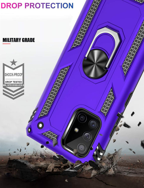 LUMARKE for Galaxy A51 5G Case with Screen Protector,Pass 16ft. Drop Tested Military Grade Protective Phone Cover with Magnetic Ring Kickstand Com...