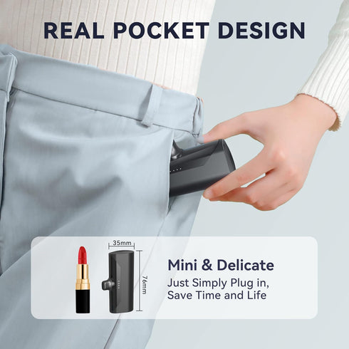 Mini Portable Charger 4800mAh Small Power Bank Battery Charger Fast Charging 15W Ultra-Compact Lightning Output External Battery Pack for iPhone 1...