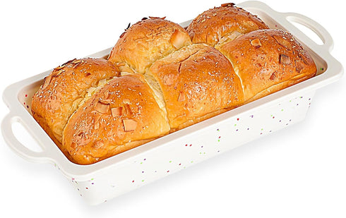 1 Pack Silicone Bread Loaf Pan with Metal Reinforced Frame, 9.5 x 5 in Non-stick Silicone Loaf Pan for Baking, Durable Silicone Bread Pan for Oven...