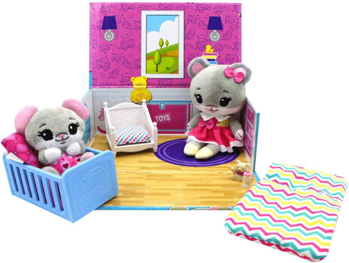 Mouse Family Stuffed Animal Naptime Nursery Playset- Play Nursery Set for Girls & Toddlers Includes Big Sister and Baby Stuffed Animal Mouse- Made...