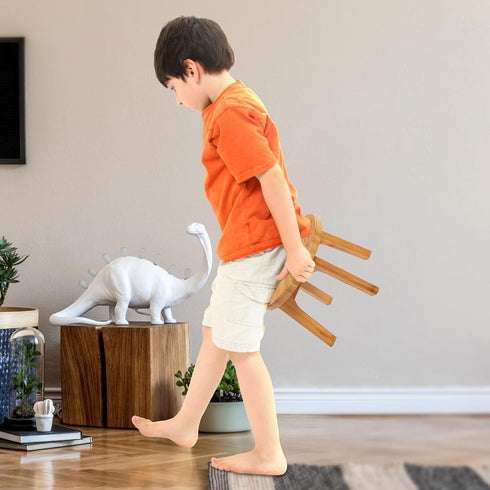 GOBAM Bamboo Step Stool, 7.3 inches - Sturdy Foot Stool for Adults and Kids, Portable Wooden Stool for Kitchen, Bathroom, Bedroom, or Toy Room - 3...