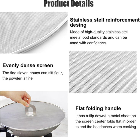 Splatter Screen for Cooking - Stainless Steel Grease Splatter Guard for Frying Pan, No Cooking Oil Mess No Burns, Ultra Fine Mesh Lids Set of 3(10...