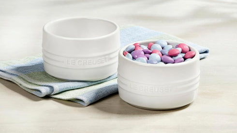 Le Creuset Stoneware Round Straight Wall Ramekin, 6.75oz., White...