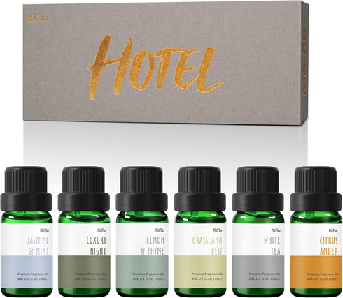 Fragrance Oils, MitFlor Hotel Collection Diffuser Oil for Home, Soap & Candle Making Scents, Aromatherapy Essential Oils Set 6x10ml, Lemon & Thyme...