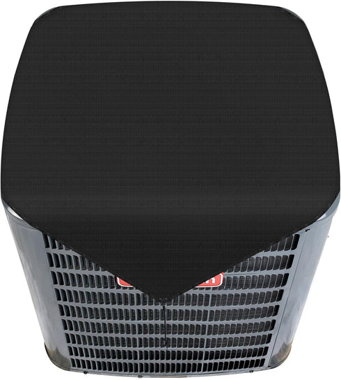 Patio Outdoor AC Unit Cover Outside for Winter Air Conditioner Compressor Top Cover Keep Debris Leaves Out with Bungee Cords 28"x28" Solid Black...