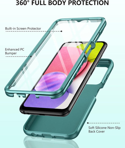 for Samsung Galaxy A03s Phone Case: Shockproof Silicone Slim Covers Hybrid Pretty Protective Cell Cases - Durable TPU Dual Layer Drop-Proof Girl, ...