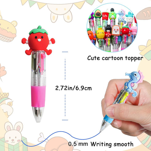 Fun Pens for Kids Multicolor Pen in One, 4-in-1 Cute Pens Bulk Kawaii Pens Mini Pens Ballpoint Pens Party Favors for Kids Birthday Gifts Classroom...