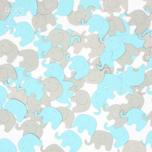 Baby Shower Blue Elephant Confetti Decorations Boy Scatter for Baby Shower Button Birthday Theme Party Supplies Gender Reveal Party Decoration (Bl...
