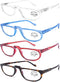AQWANO 4 Pairs Half Moon Reading Glasses Blue Light Blocking, Computer Readers for Women Men Anti Glare Filter UV Ray Filter Full Frame Eyeglasses...