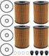 26350-2S000 Oil Filter with Seals Compatible with Hyundai Santa Cruz 2.5L 2020-2022 Compatible with Kia Sorento 2.5L Engine 2021-2022 Pack of 4...