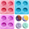 Hedume 3 Pack Sun & Moon Silicone Soap Molds, 4 Cavity Sun & Moon Face Soap Molds, Crescent Moon Face Silicone Soap Mold for Handmade Bath Bombs, ...