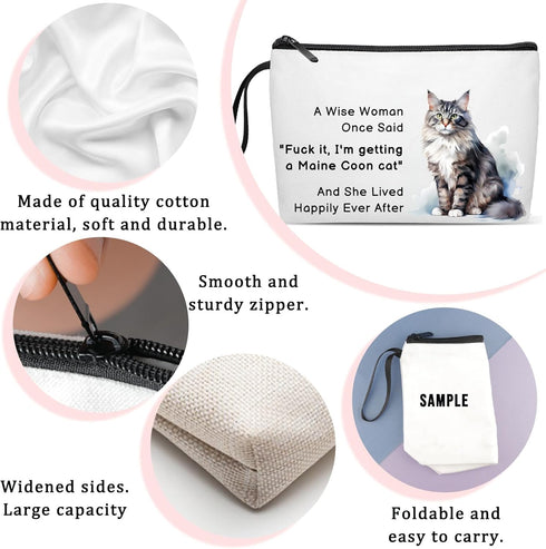ivyanan Maine Coon Cat Lover Cosmetics Bag Gifts Premium Cute Animal Print Travel Makeup Bag - Stylish, Durable, and Spacious Skincare and Toiletr...