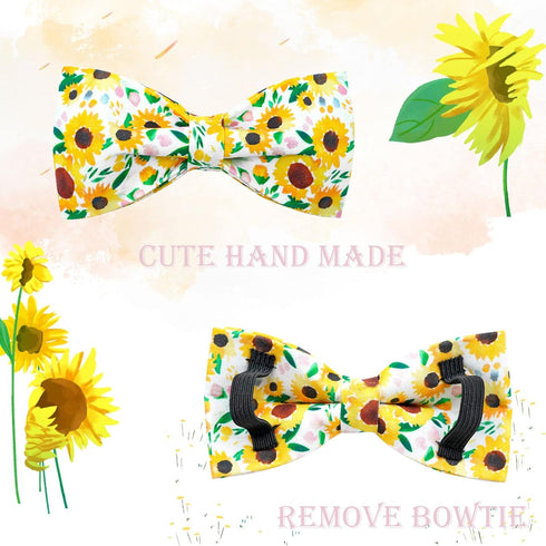 Spring Dog Collar - Sunflower Dog Collar Bows for Dogs Bowtie Pet Collar Adjustable Dog Collar Girl Dog Collar for Small Dogs...
