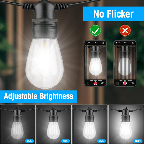 Meonum 14 Pack S14 Replacement Light Bulbs, 1.7 Watt Replacement S14 LED Bulb, Shatterproof Waterproof and Dimmable Replacement S14 Light Bulb for...